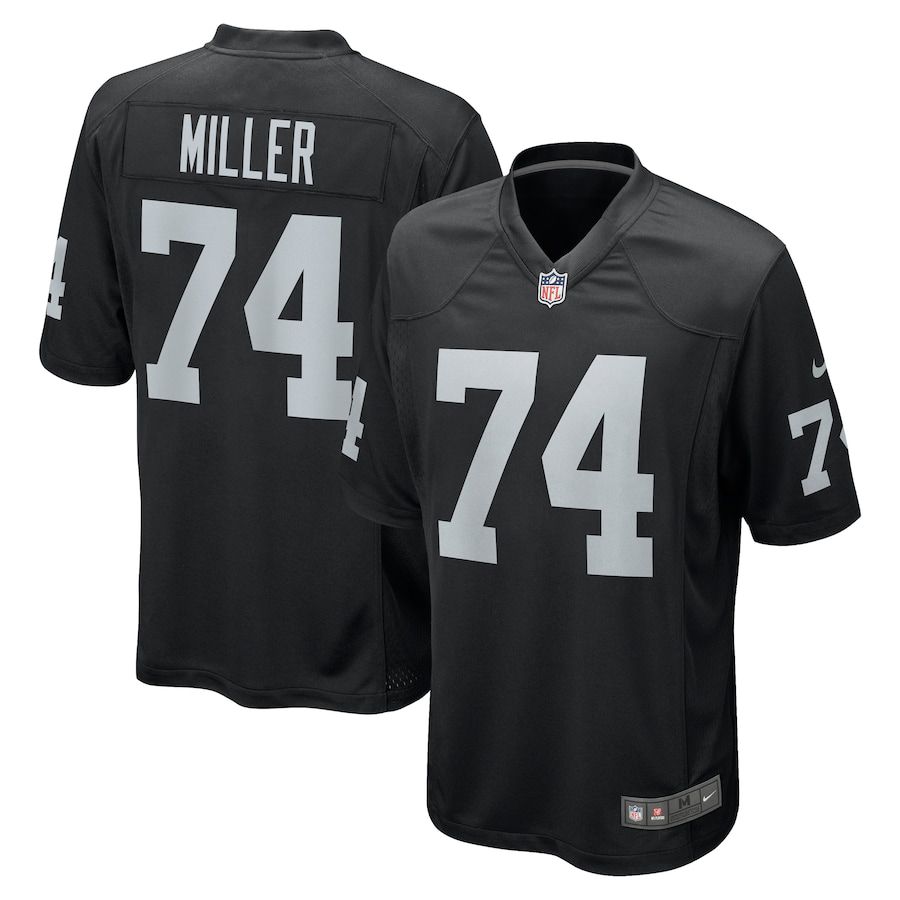 Men Oakland Raiders #74 Kolton Miller Nike Black Game NFL Jersey
